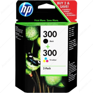 HP 300 2'Lİ PAKET SİYAH/ ÜÇ RENKLİ MÜREKKEP KARTUŞU (CN637EE)