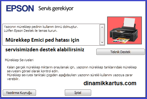 EPSON YAZICI RESET