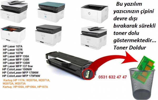 HP-107A / 107R / 107W  Sonsuz-Reset-Yazılımı