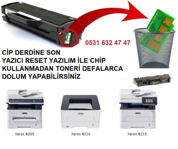 xerox B215  reset yazılım chip reset